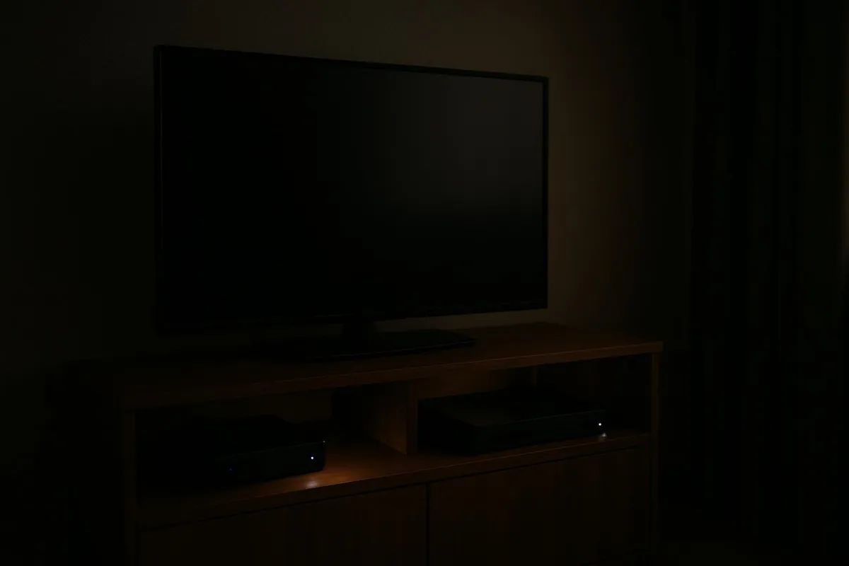 Szafka RTV z diodami trybu czuwania w ciemności