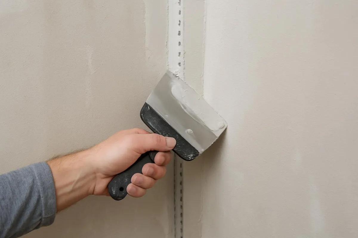 Narożnik aluminiowy osadzony w masie na zewnętrznym narożniku