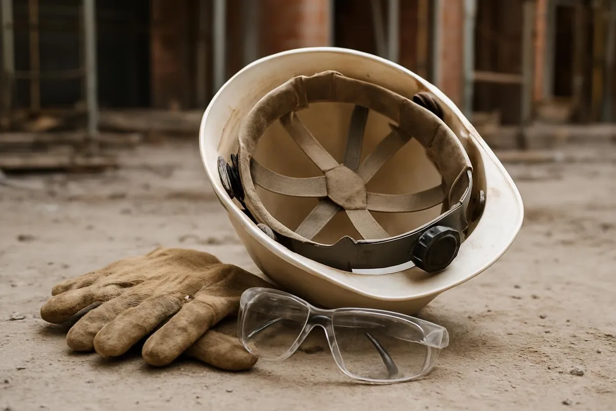 Wnętrze kasku z więźbą i pokrętłem regulacji