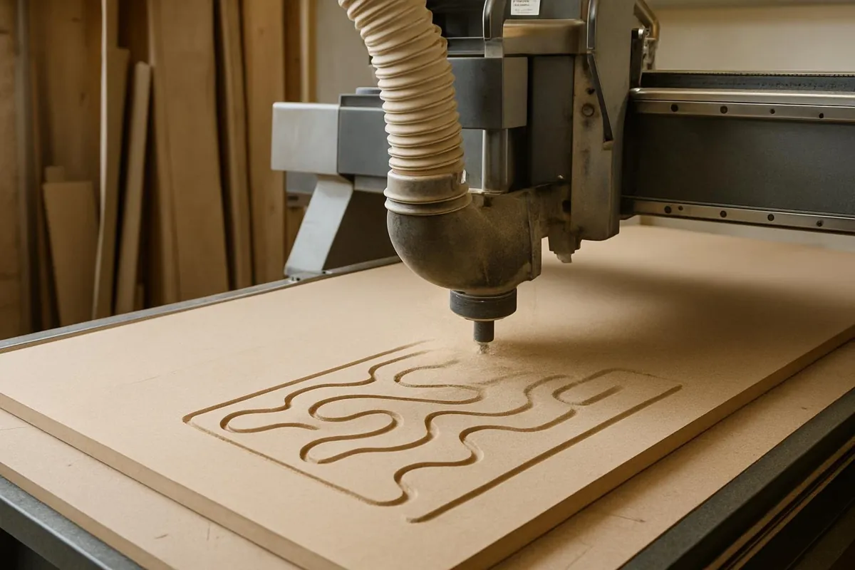 Frezowanie wzoru w płycie MDF na frezarce CNC