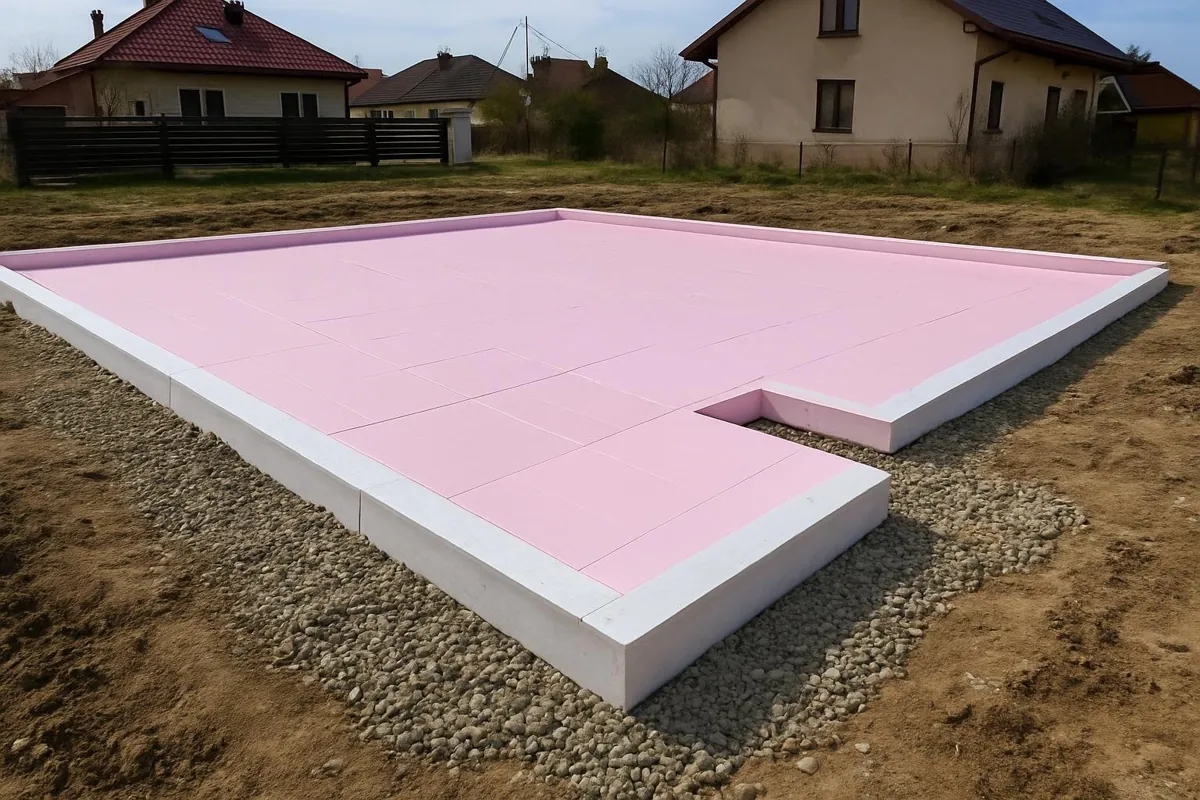 Podbudowa z kruszywa i warstwa XPS pod płytą fundamentową