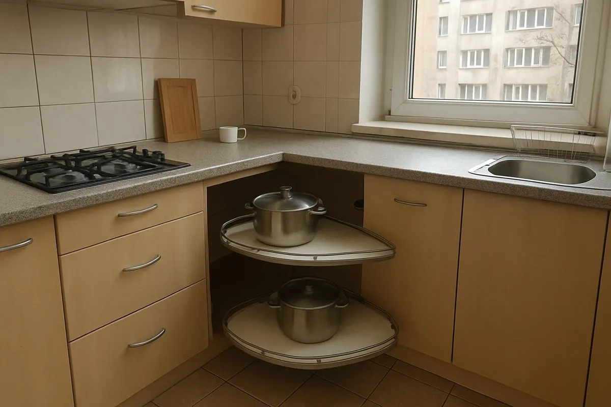 Szafka narożna z wysuwanym mechanizmem