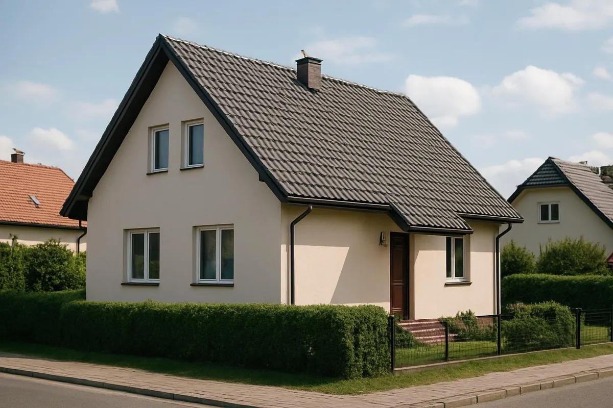 Dom z klasycznym dachem dwuspadowym