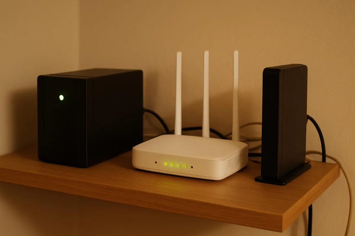 Mały zasilacz UPS zasilający router
