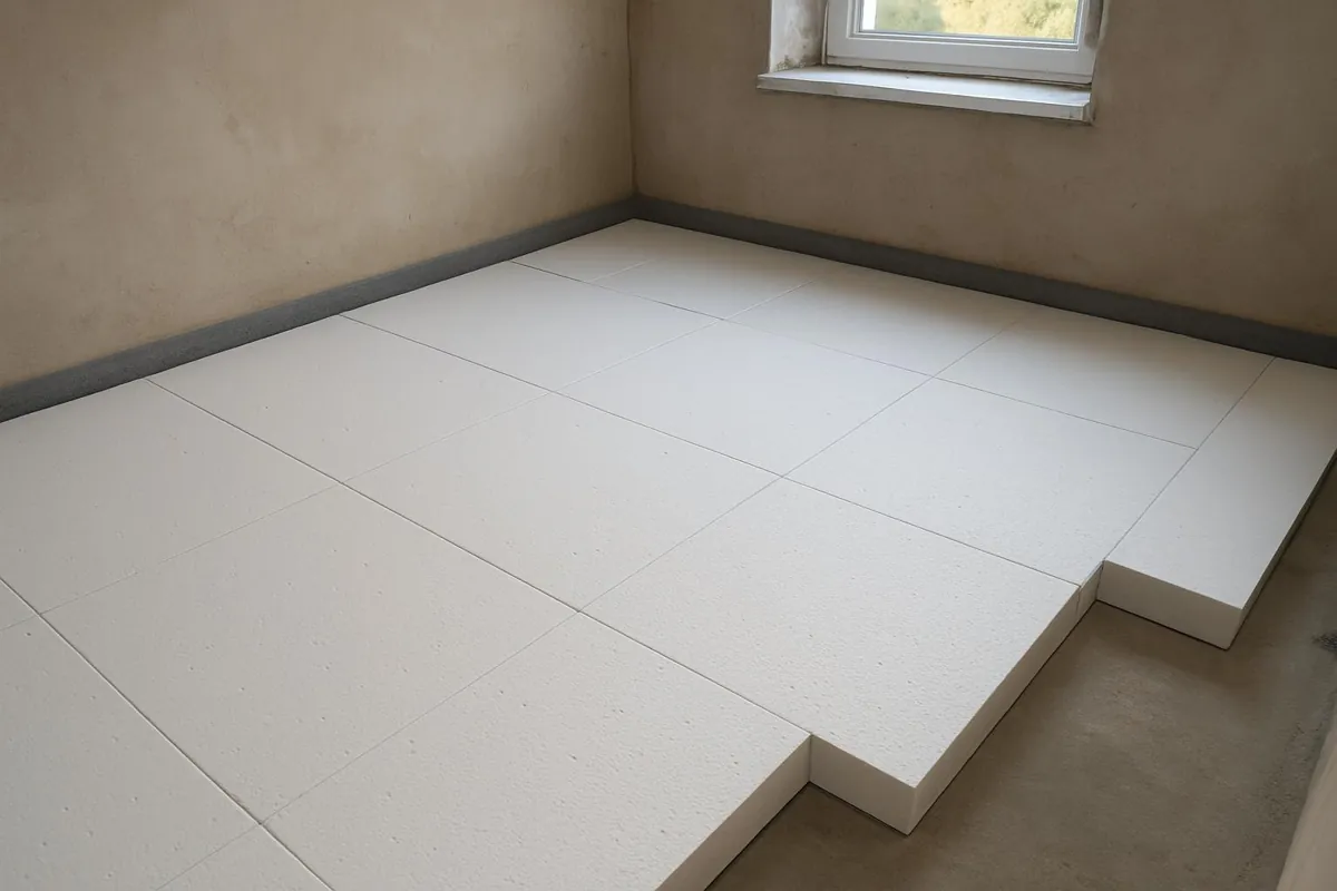 Styropian EPS 100 pod wylewką na podłodze